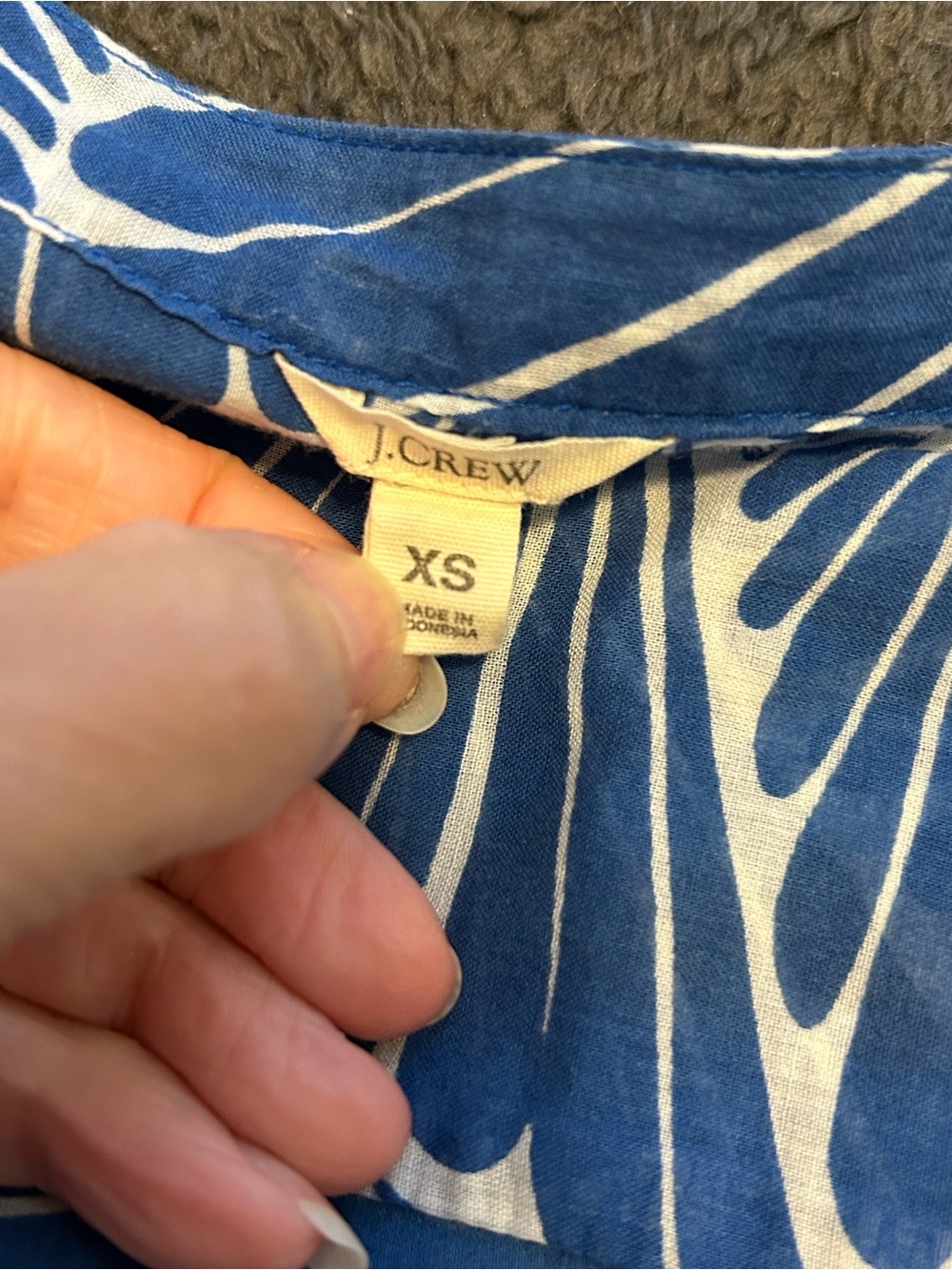 J. Crew Blue Shell-Print Tunic swim cover up - Picture 6 of 8